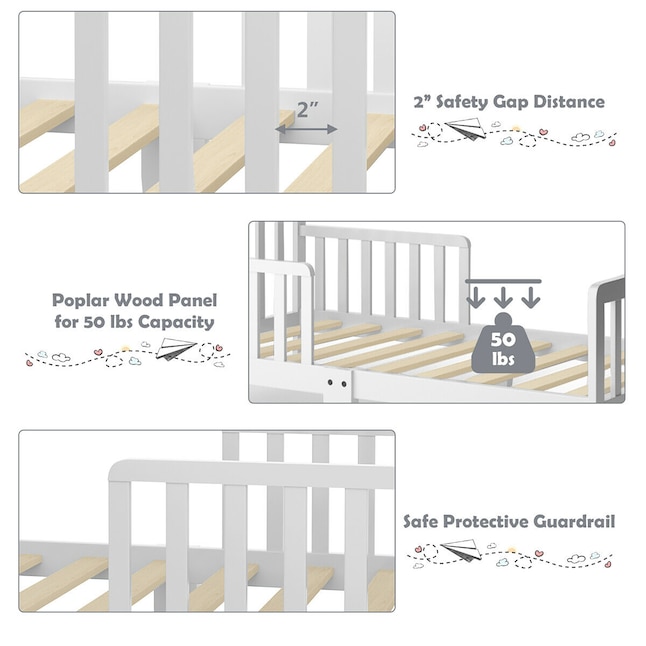 Goplus White Toddler Bed at Lowes.com