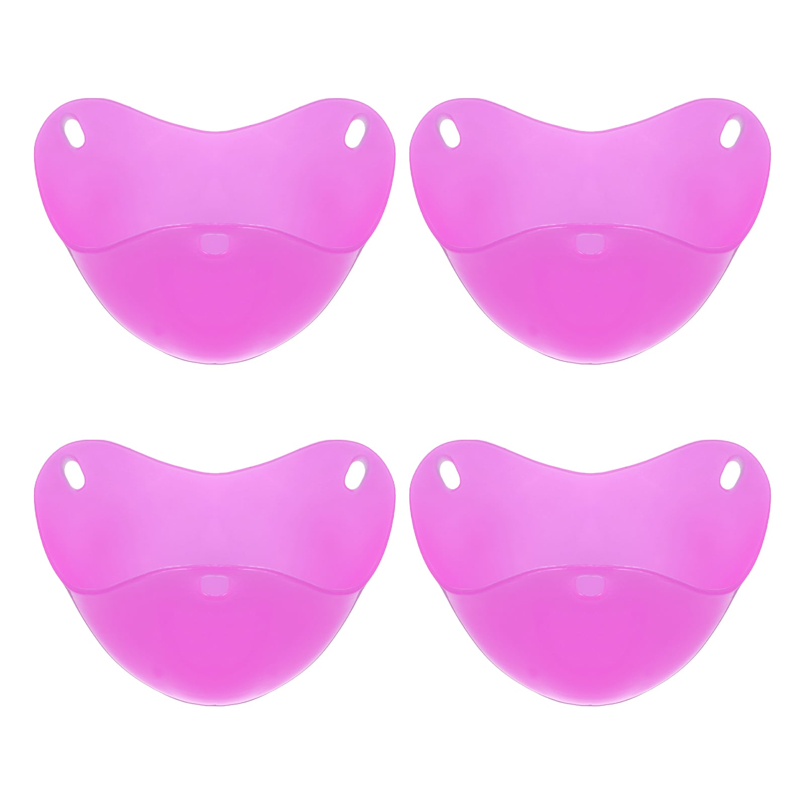 Unique Bargains 4pcs Egg Poacher Nonstick Silicone Egg Poacher Cups Poached Cups Kitchen Breakfast Gadget for Microwave Air Fryer Stove Top Cooking Boiled Poached Purple #S26042700UX8926