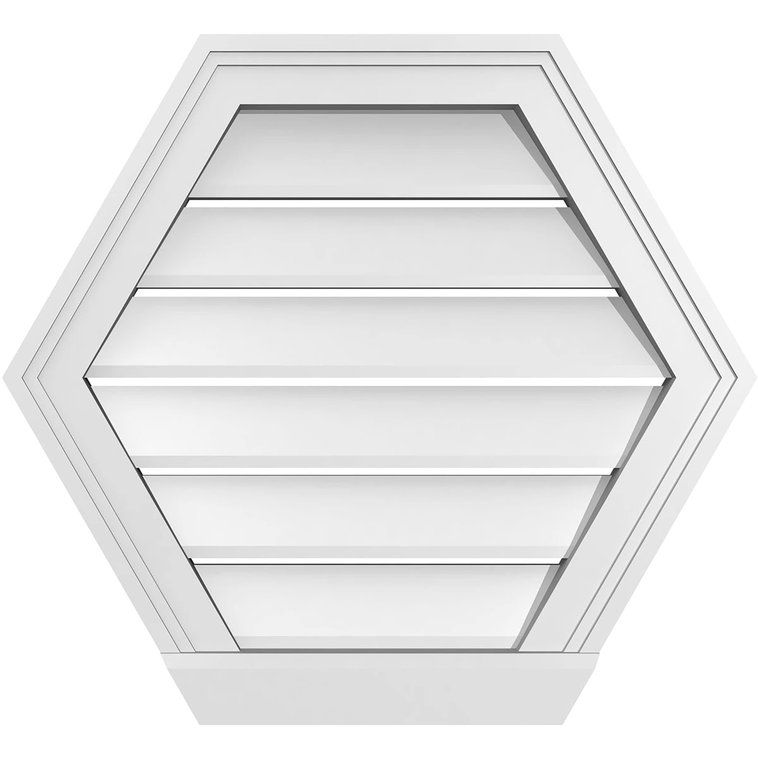 Ekena Millwork GVPHP22X2003SF 22-Inches x 20-Inches Off-white Peaked PVC Gable Louver Vent
