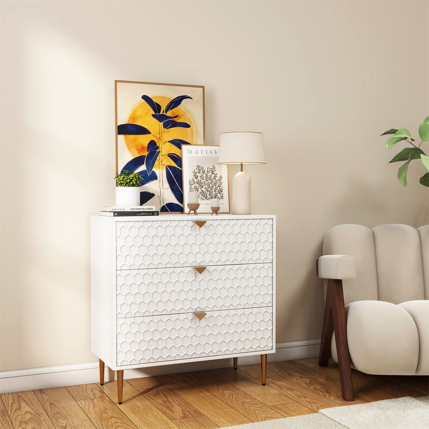 Mondawe MO-JH-014-WH 31.5-in W White Accent Cabinet