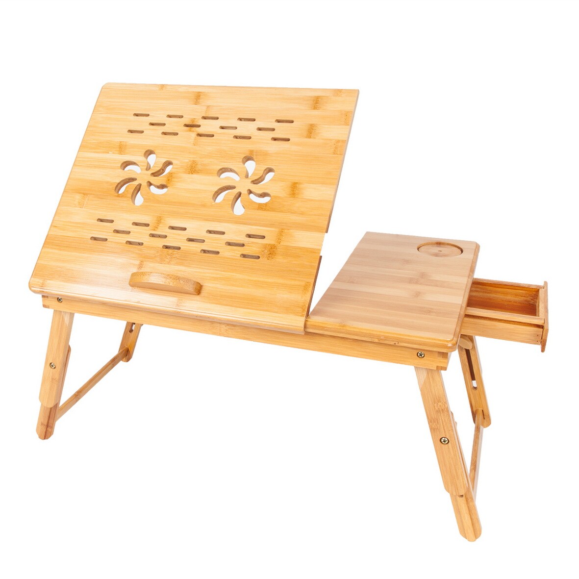 Winado 303031701077 Smooth Adjustable Computer Desk with Cup Stand Wood Color