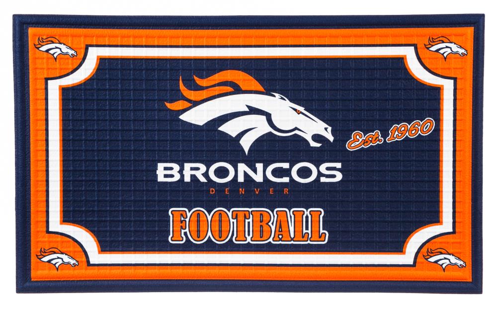 Officially Licensed NFL Denver Broncos 27 Round Rug w/Vintage