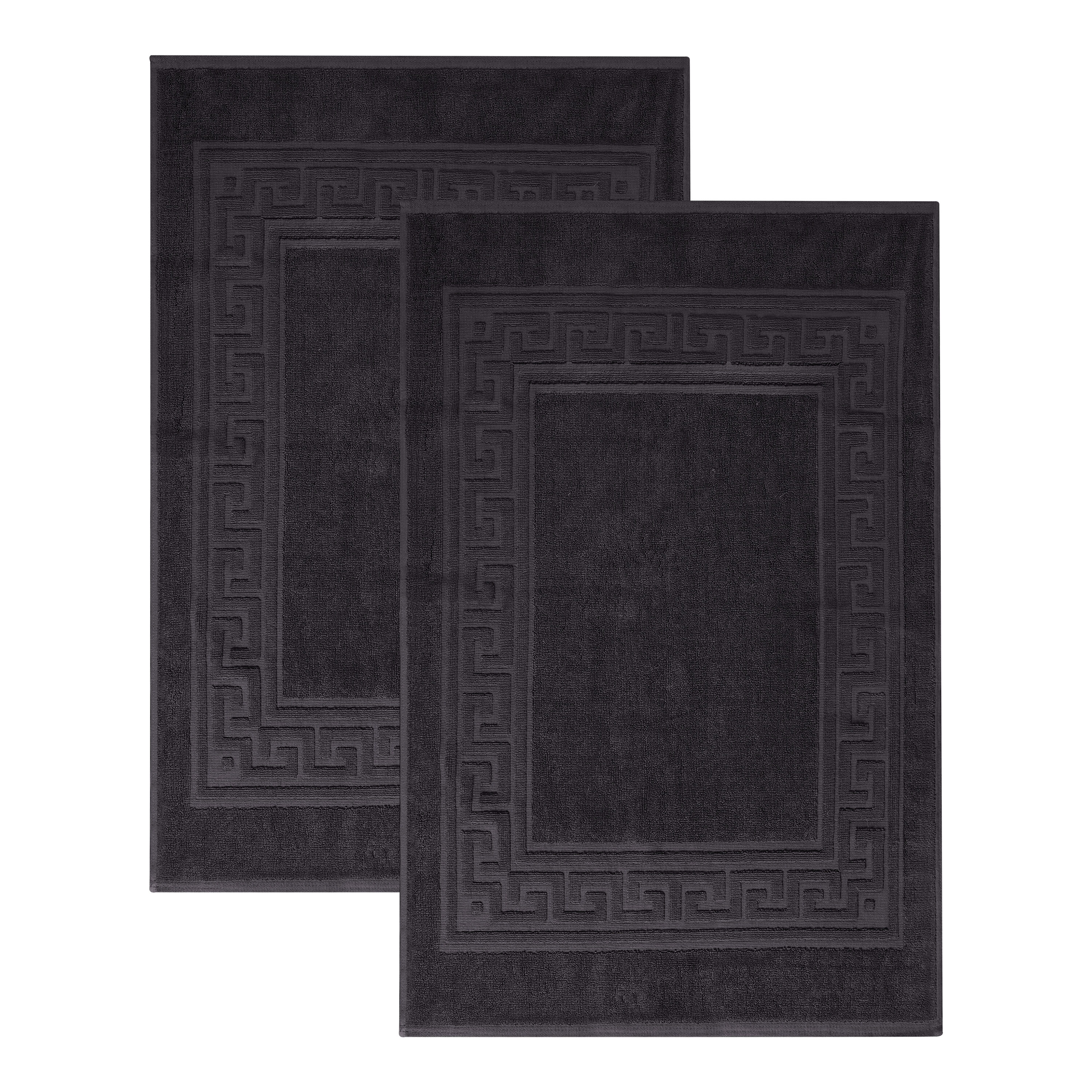Superior BATH MAT BK 13-Inches x 12-Inches Black Cotton Bath mat set