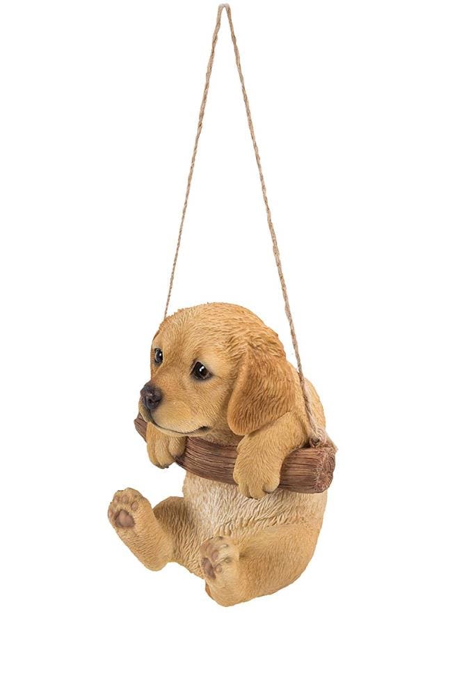 Tan Brown Hanging Golden Retriever Puppy Garden Statue