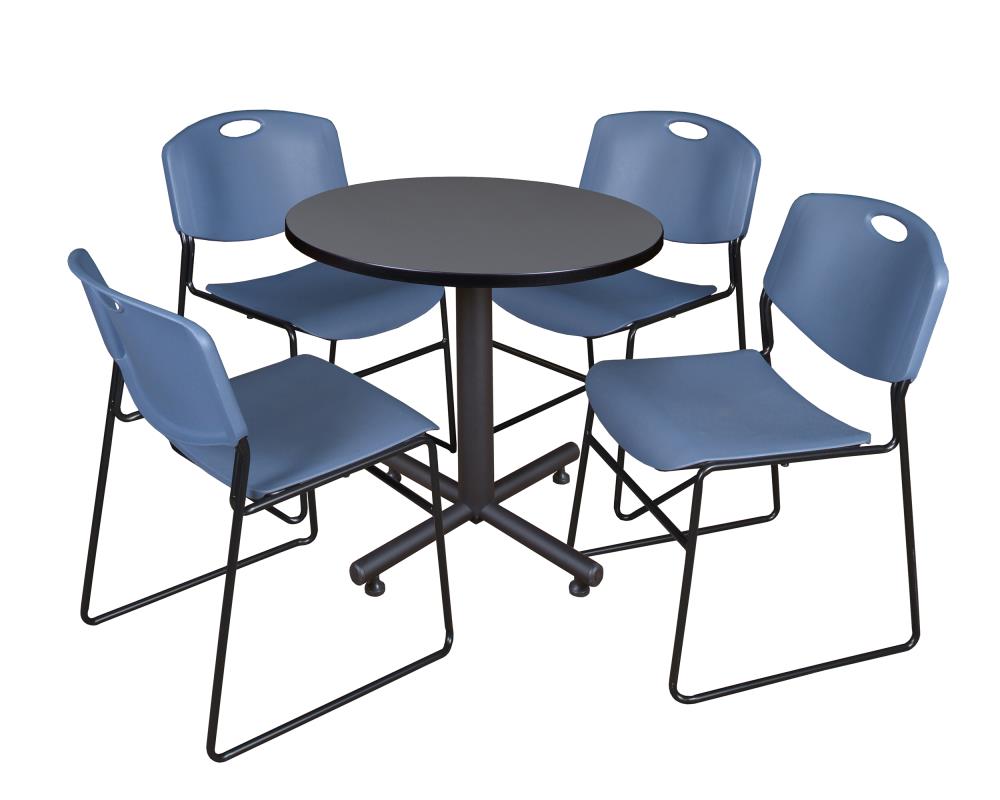 Regency TKB30RNDGY44BE Breakroom Gray 4-Person Training Table (30-in W x 29-in H)