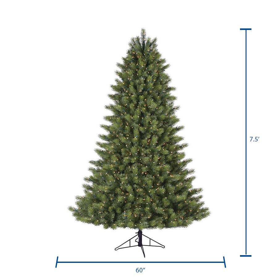 GE 7.5-ft Scotch Pine Pre-lit Artificial Christmas Tree with ...