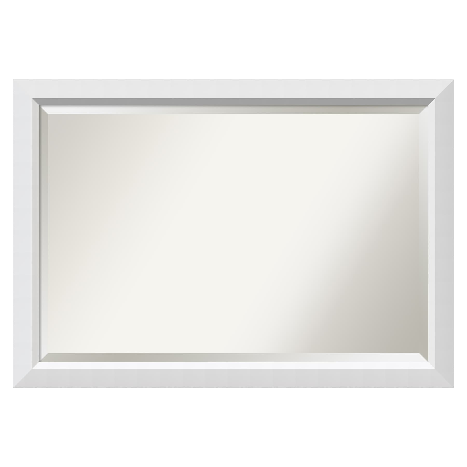 Amanti Art DSW3941636 Blanco 40.0-Inches x 28.0-Inches Framed Rectangle Bathroom Vanity Mirror ( Satin White )