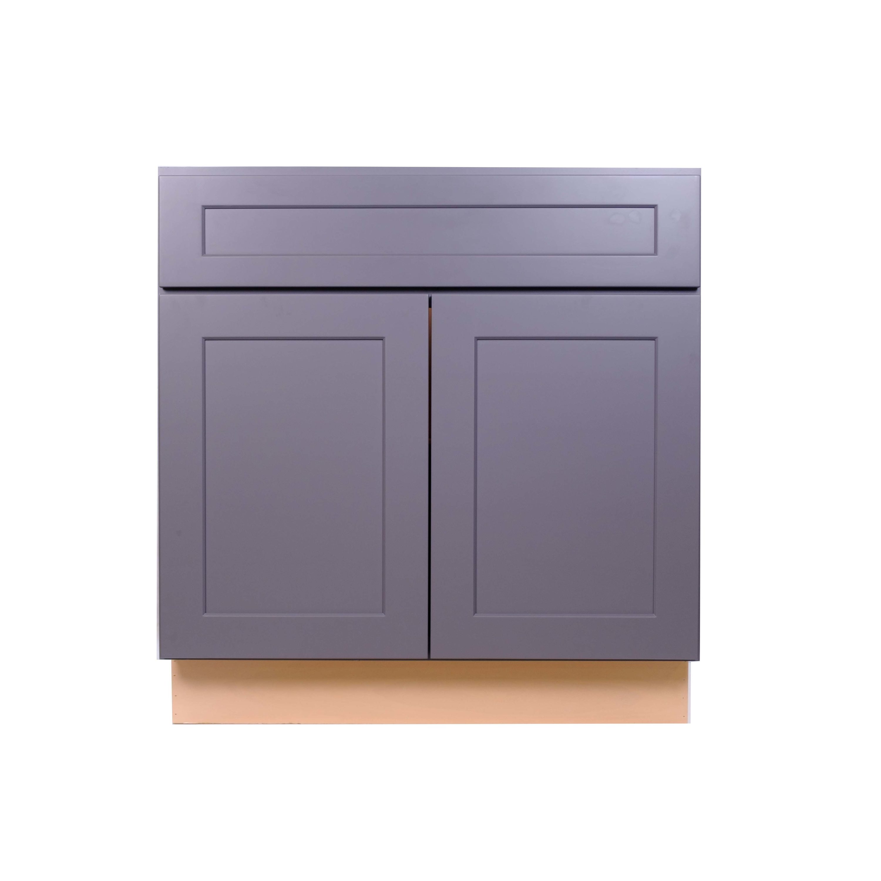 ProCraft Cabinetry LSG-B33 33-in W x 34.5-in H x 24-in D Gray Birch Base Fully Assembled Plywood Cabinet (Recessed Panel Shaker Style)