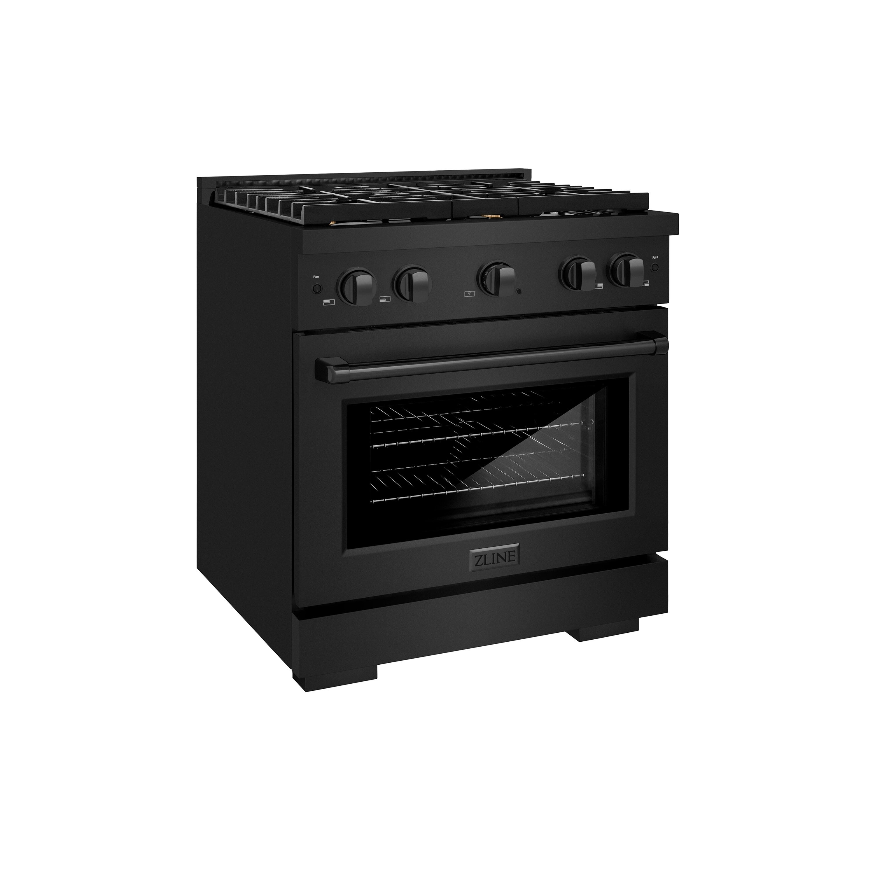 ZLINE KITCHEN & BATH SGRB-BR-30 Paramount 30-in 4 burners 4.2-cu ft Convection Oven Freestanding Natural Gas Range ( Black Stainless Steel w/Brass Burners )