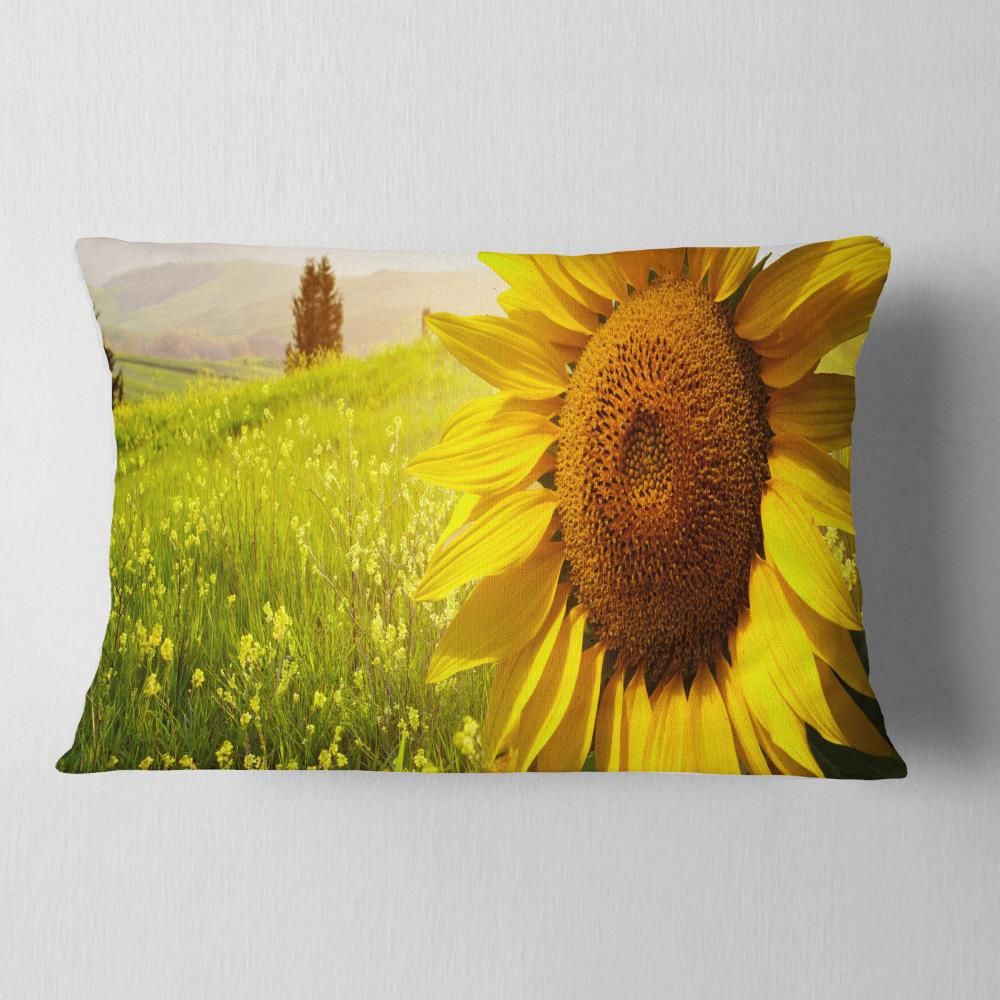 Designart CU9438-12-20 12-in x 20-in Yellow Indoor Decorative Pillow