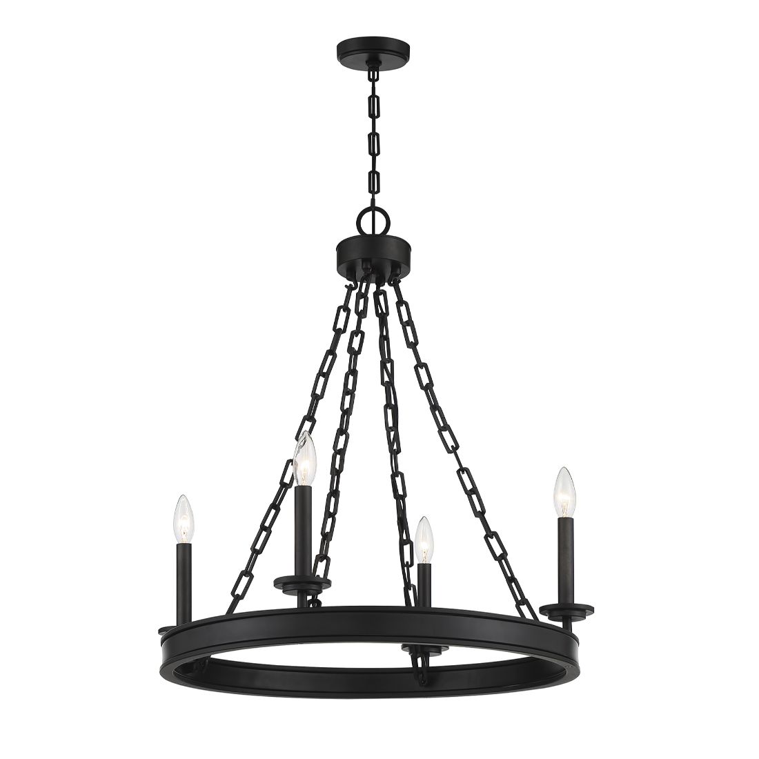 4-Light Matte Black Traditional Chandelier In The Chandeliers ...