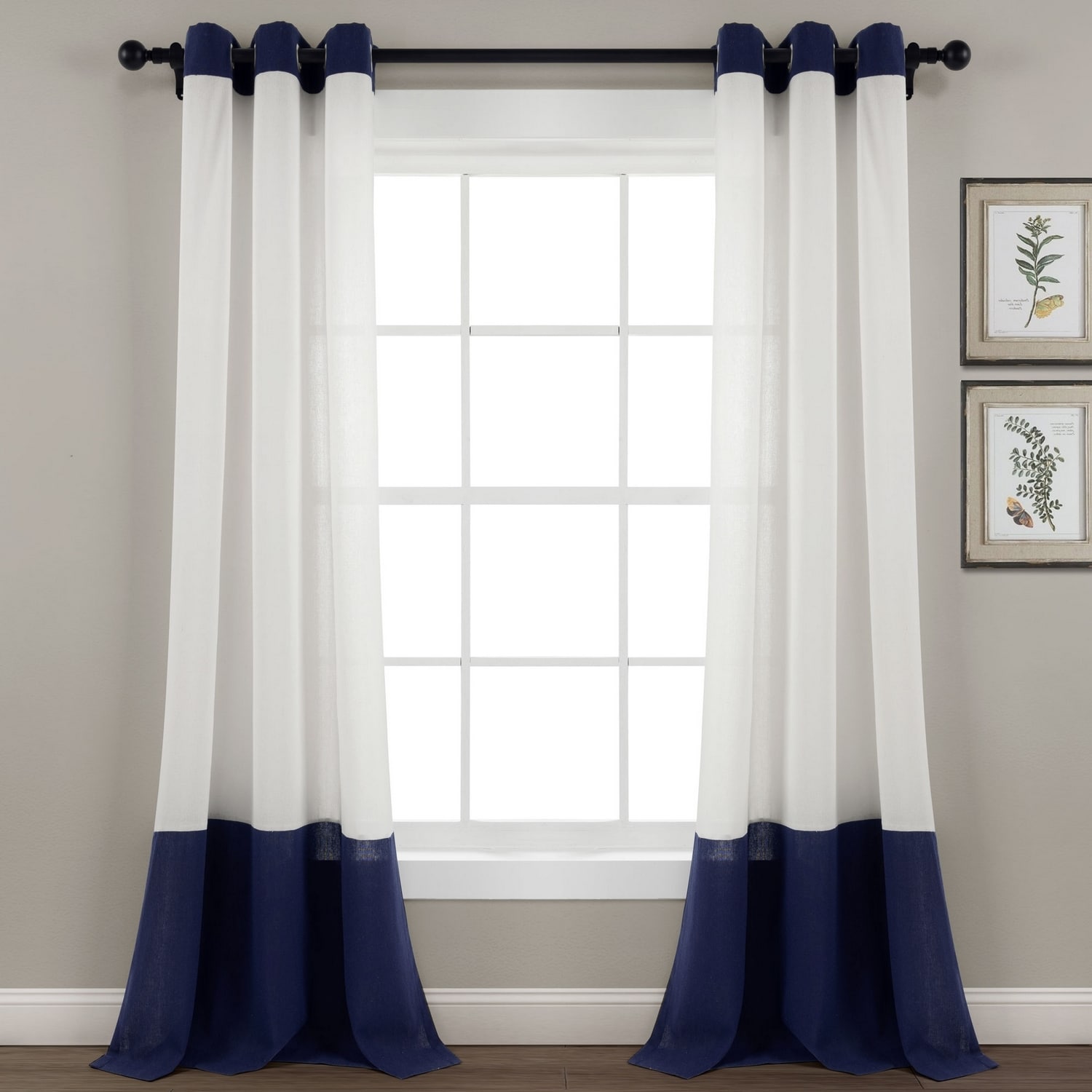 Lush Decor 21T010847 84-Inches Navy Room darkening Grommet Single curtain panel