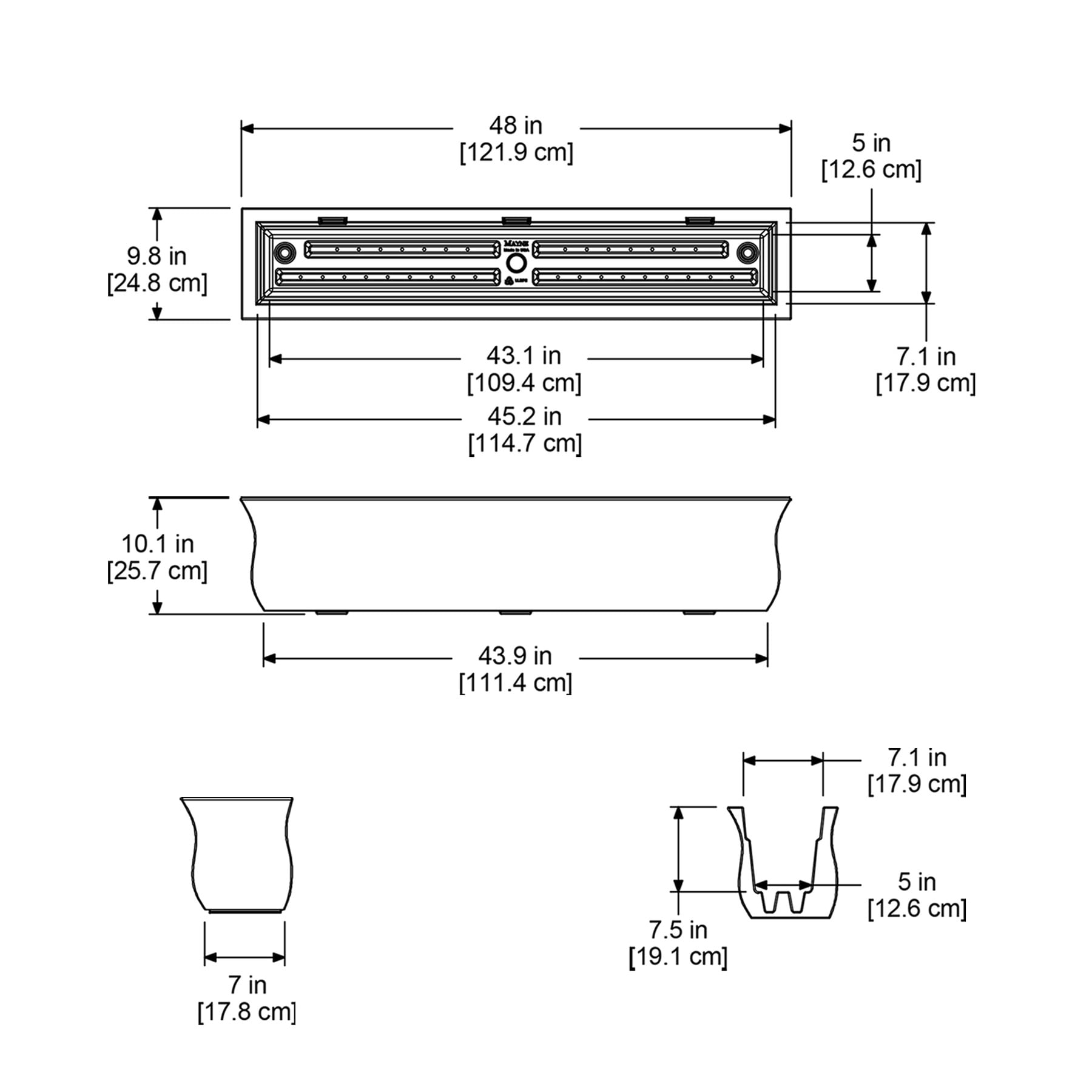 Mayne 5872-B Planter-Window-Box - View #5