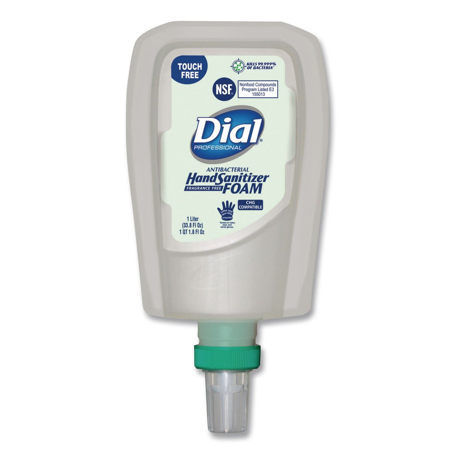 Dial Professional Antibacterial Foaming Hand Sanitizer Refill For Fit Touch Free Dispenser 1 L Bottle Fragrance-Free