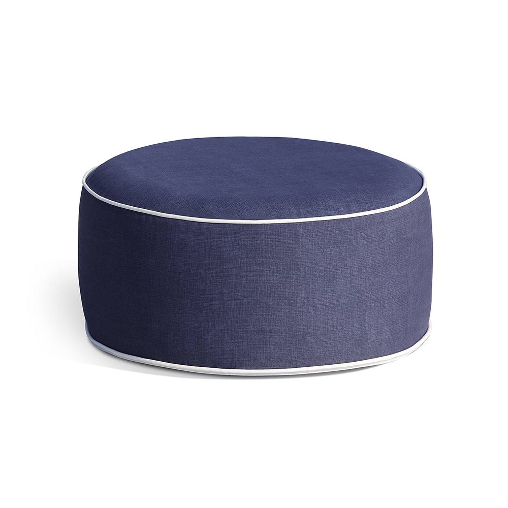 OVE Decors Marlowe 1 Blue Polyester Ottoman at Lowes.com