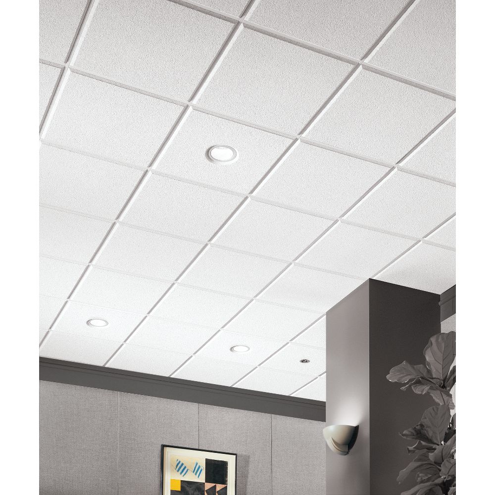 Armstrong Ceilings 2ft x 2ft Cirrus White Mineral Fiber Drop Ceiling