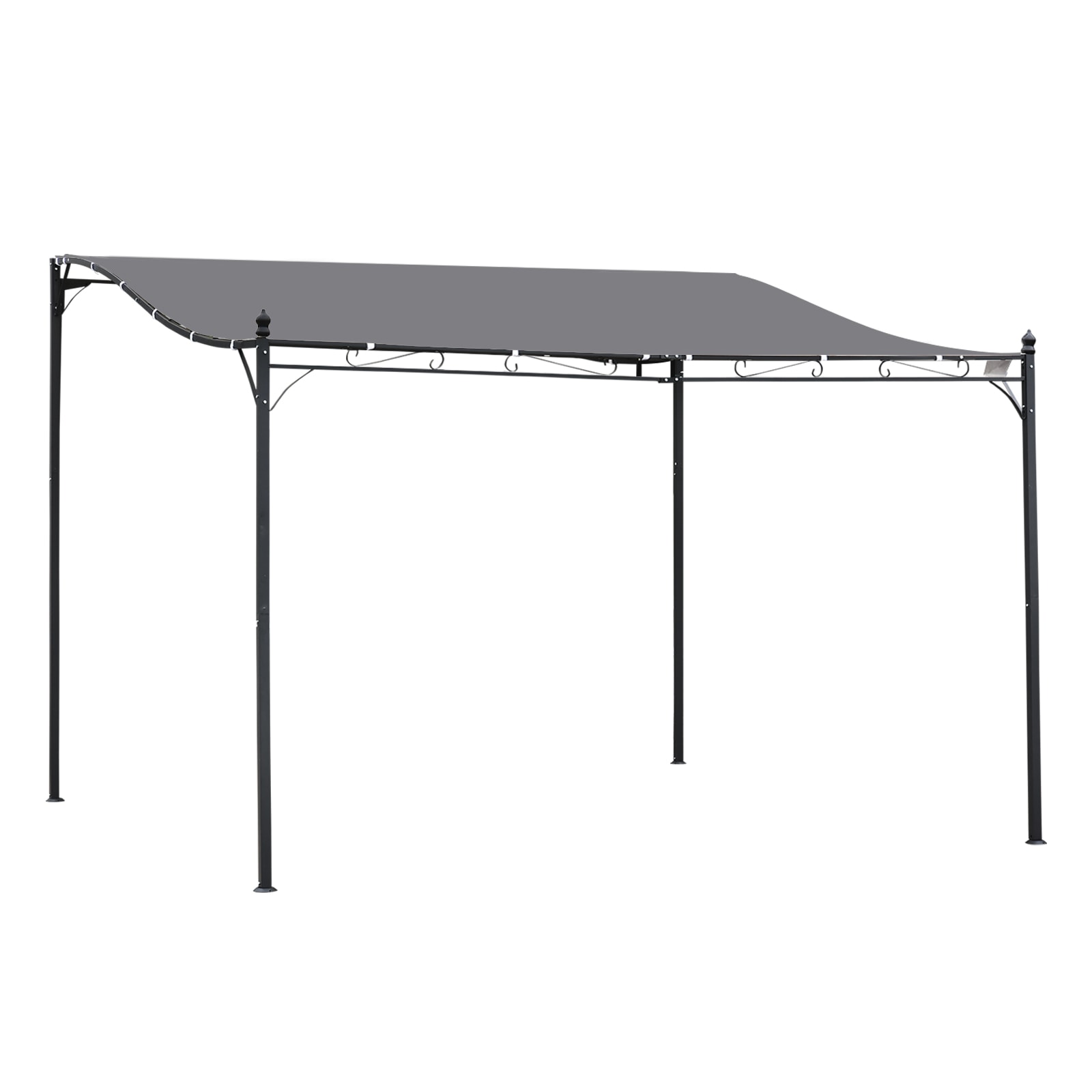 Outsunny 84C-038V01GY 10' x 13' Steel Outdoor Pergola Gazebo Patio Canopy with WeatherResistant Fabric and Drainage Holes Gray