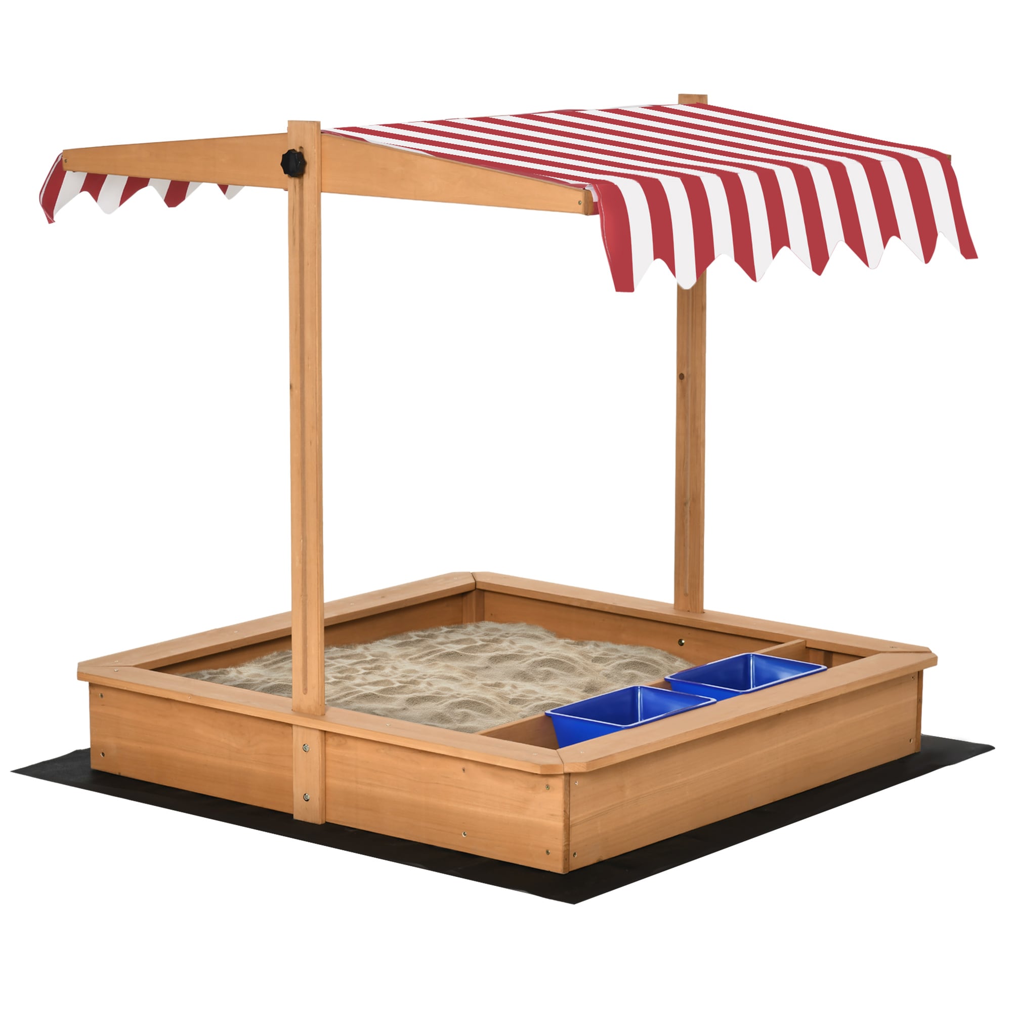 Runesay CY19 42.25-Inches x 42.25-Inches Yellow Square Wood Sandbox