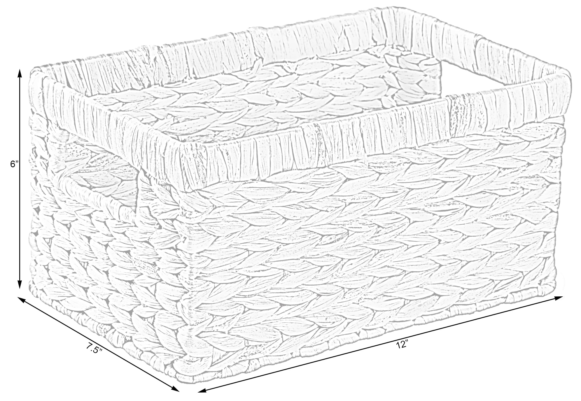 Small Natural Wicker Rectangular Storage Basket