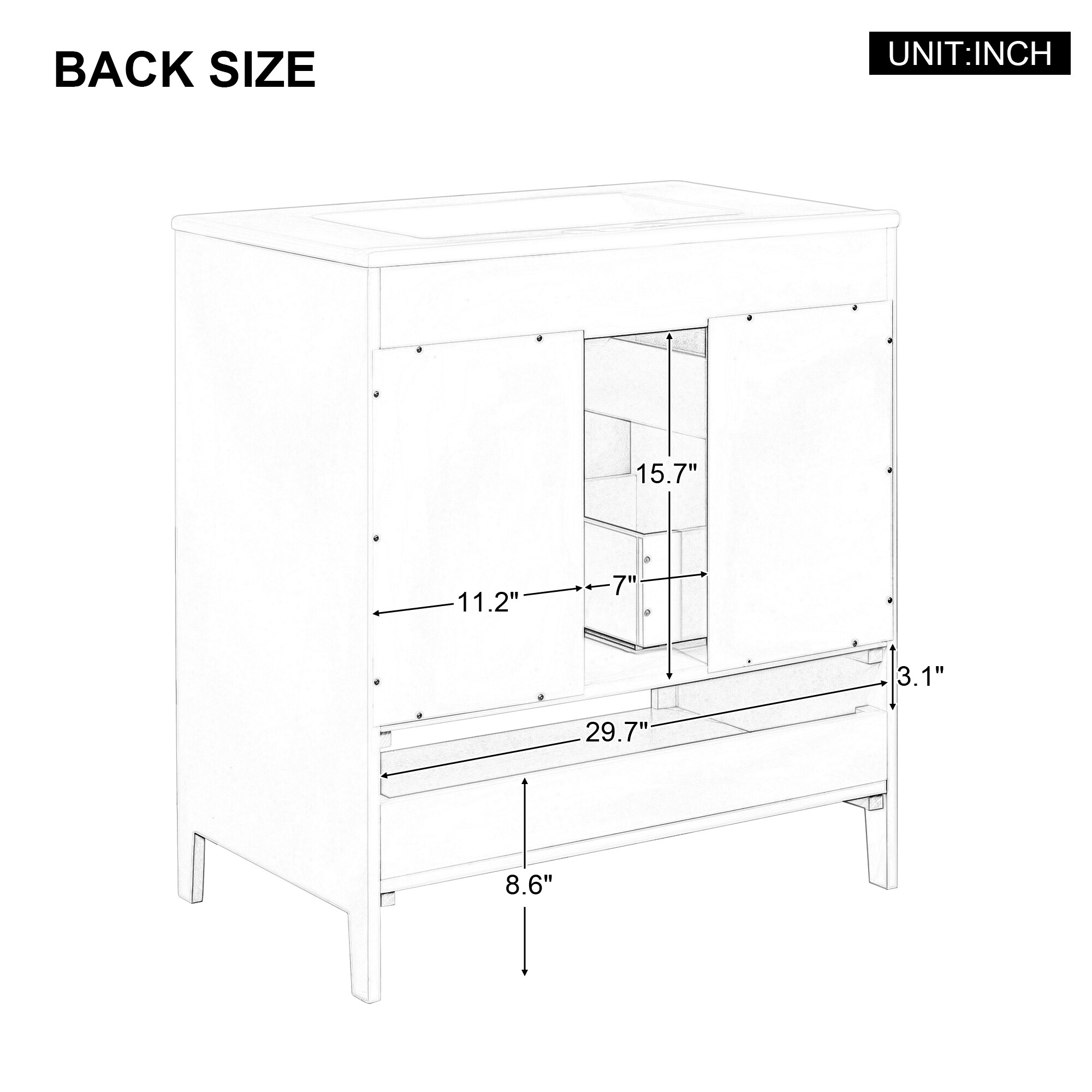 WELLFOR 30-in White Undermount Single Sink Bathroom Vanity with White ...