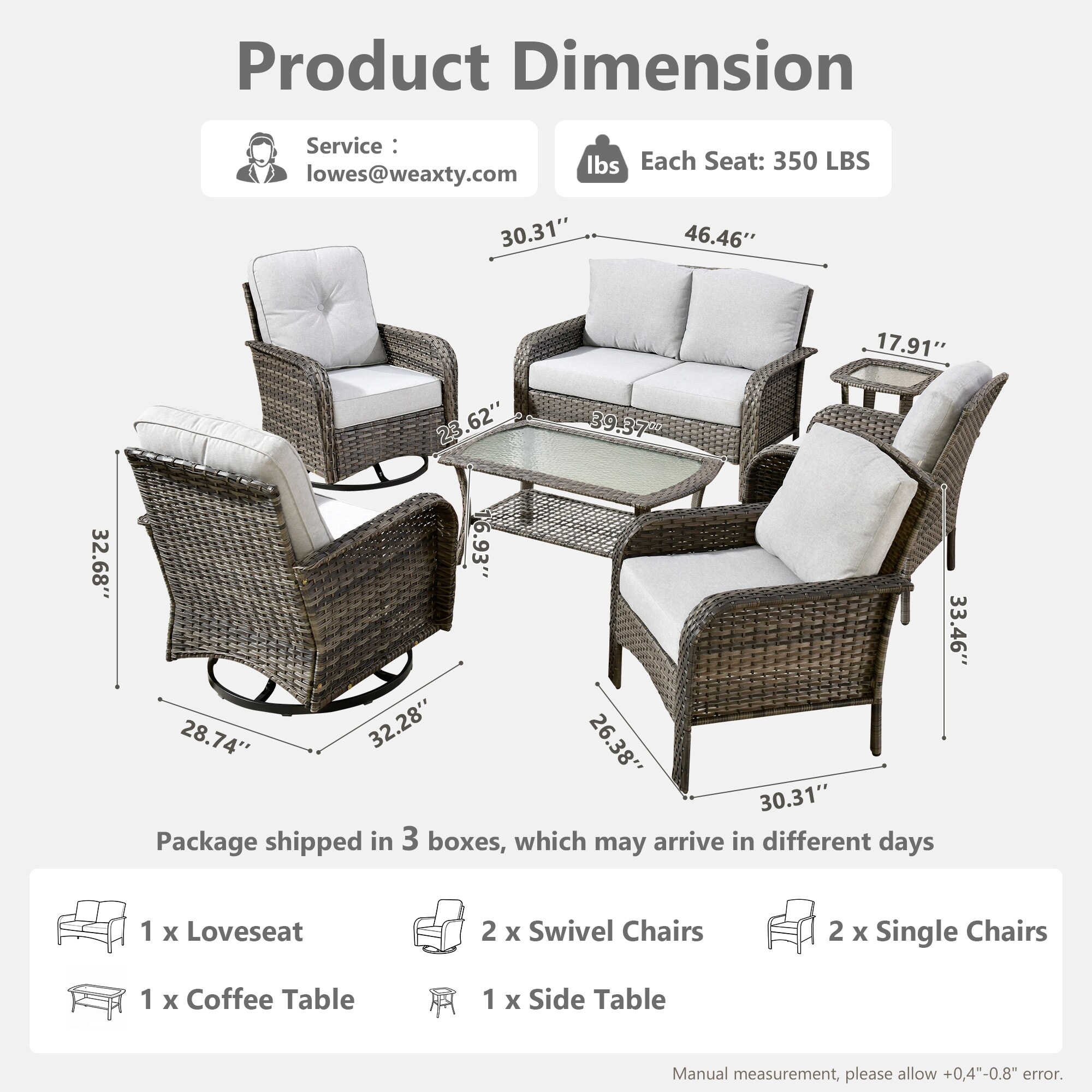 weaxty HMBYZGNCGNDS400S71 Patio-Conversation-Sets - View #8