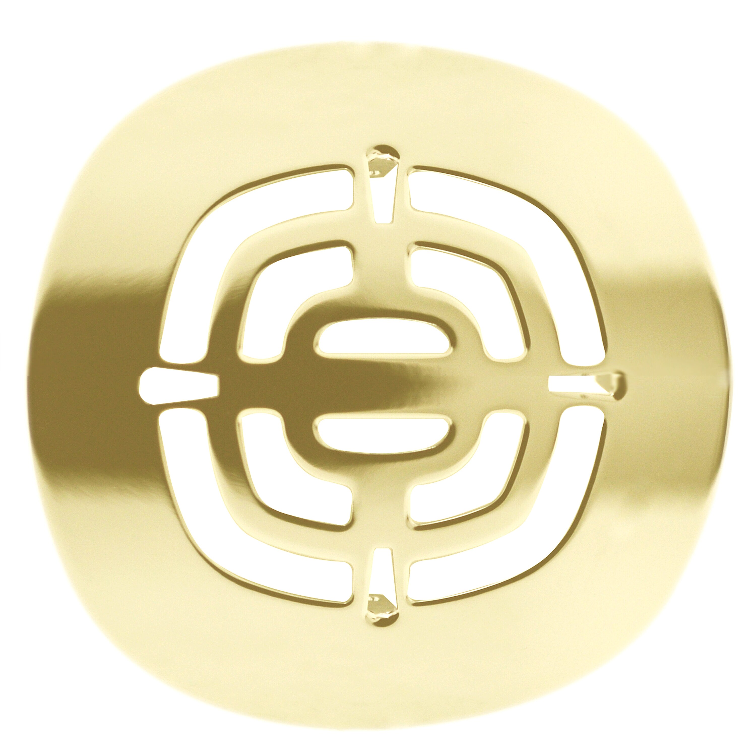 WESTBRASS D316-03 Shower Drain Strainer Fiat Style 4-1/2" O.d. Snap-in Polished Brass D316-03