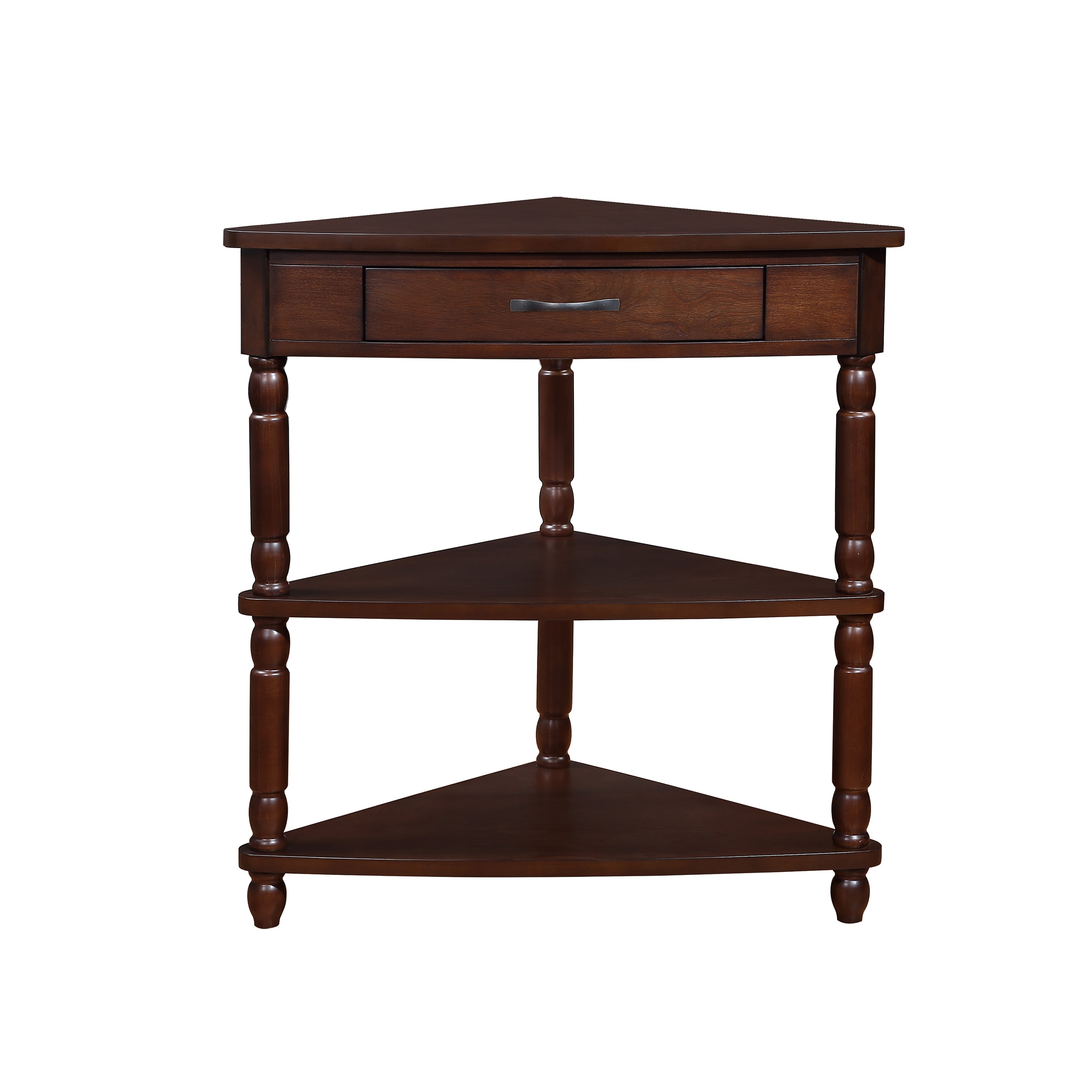 Moda Furnishings MDW1202P155411 20-in W x 34.6-in H Light Espresso Wood Triangle Midcentury End Table with Storage
