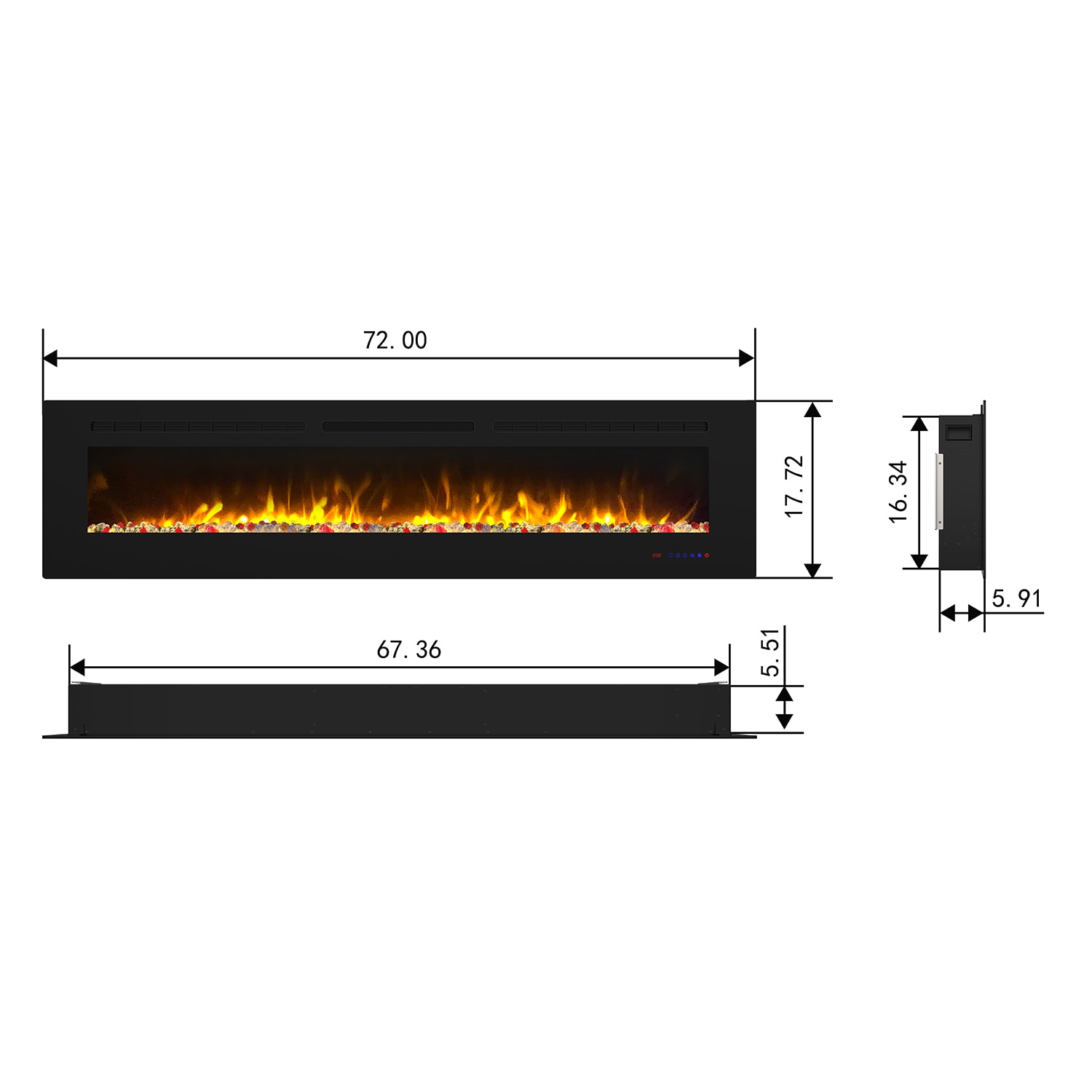 GZMR GZWF-EF72R Electric-Fireplaces - View #13