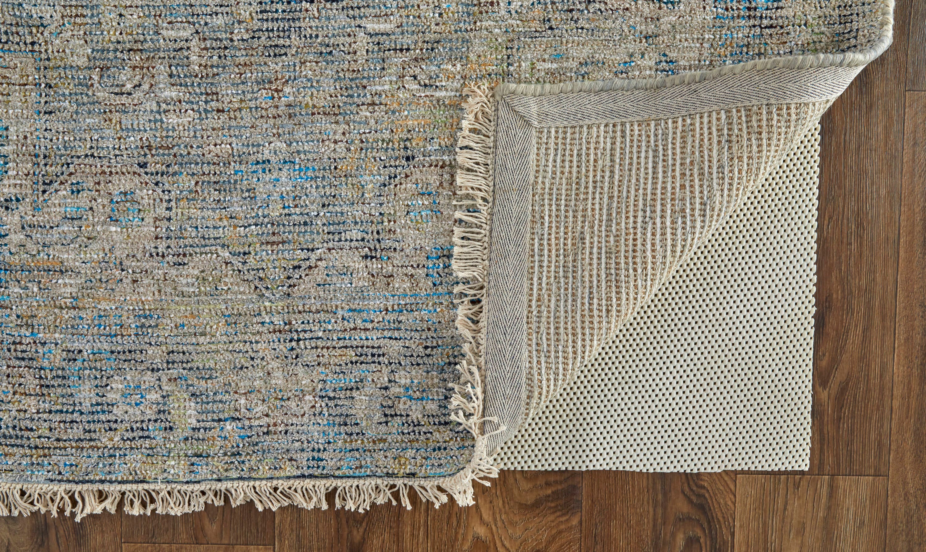 Spa Blue & Warm Gray Handmade Tufted Wool-Viscose Blend Area Rug - 2' x 3'