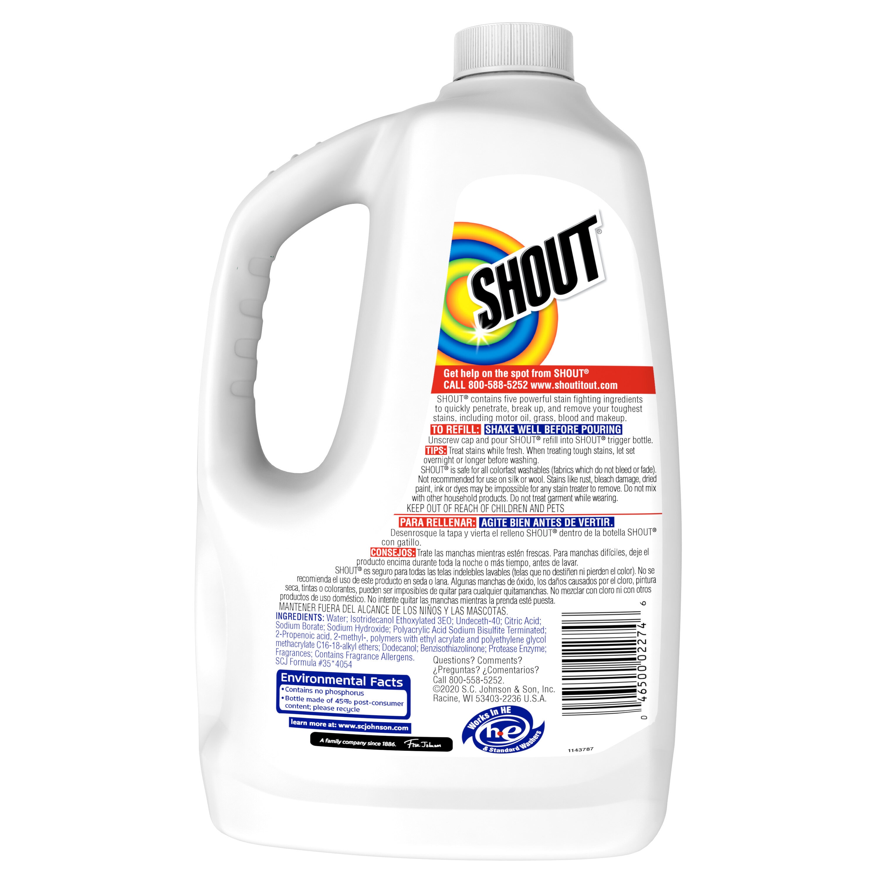 SC Johnson Shout® 624323 60 oz. Triple-Acting Stain Remover