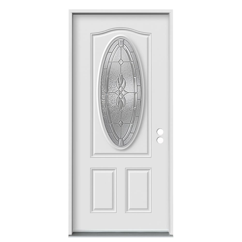 Therma-Tru Benchmark Doors Hampton 36-in X 80-in Fiberglass Oval Lite ...