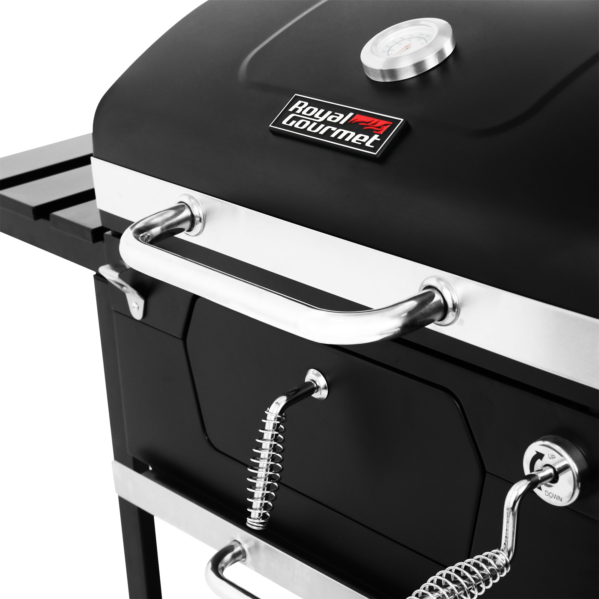 Royal Gourmet Cd1824en 24 Charcoal Grill Outdoor Smoker with Side Tables, Black