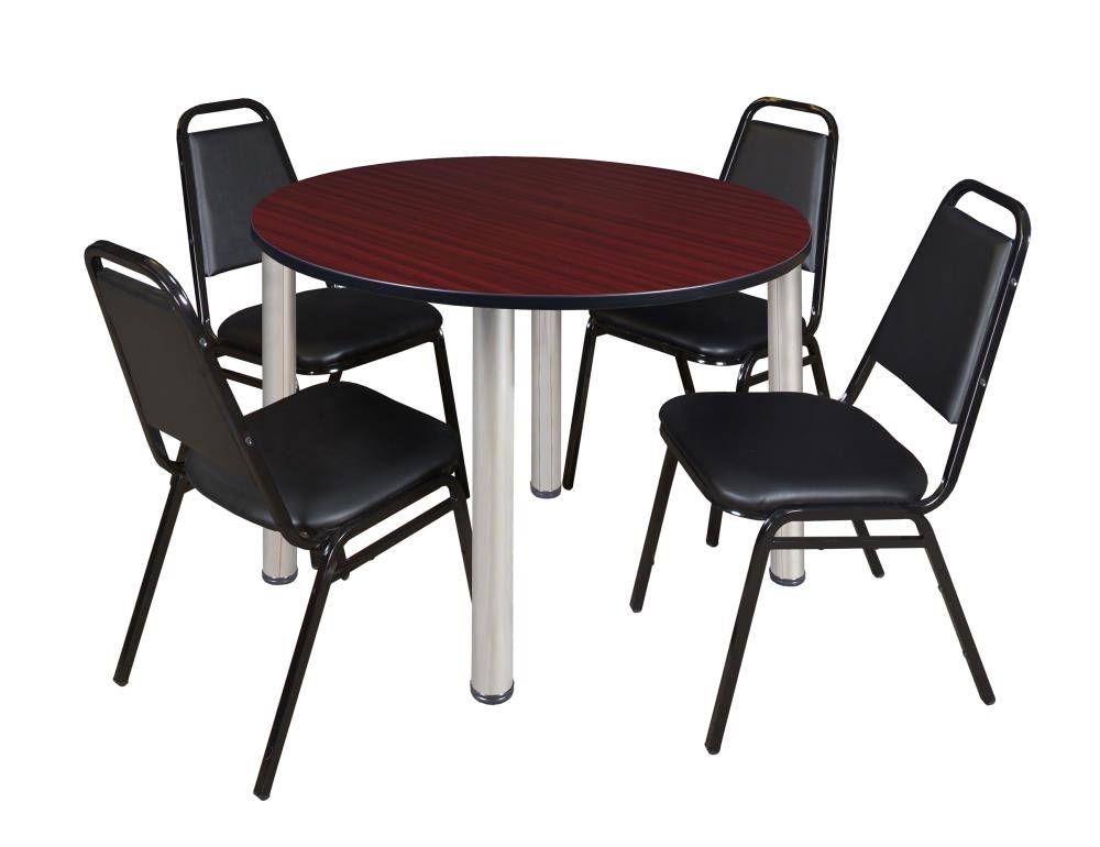 Regency TB48RNDMHBPCM29BK Breakroom Brown 4-Person Training Table (48-in W x 29-in H)