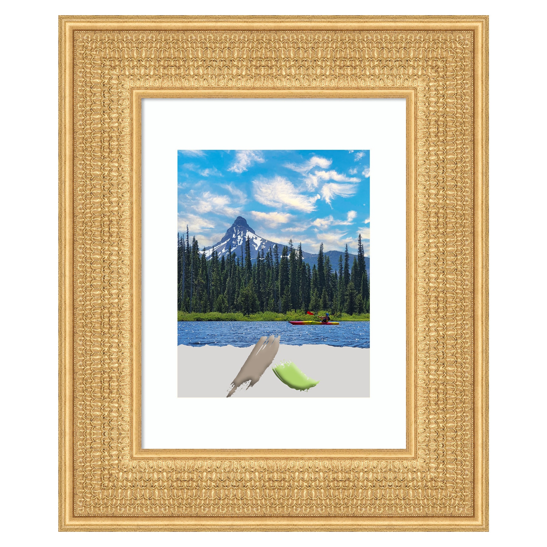 Amanti Art A17008301055 Trellis Gold Wood ( 8-in x 10-in ) Picture frame