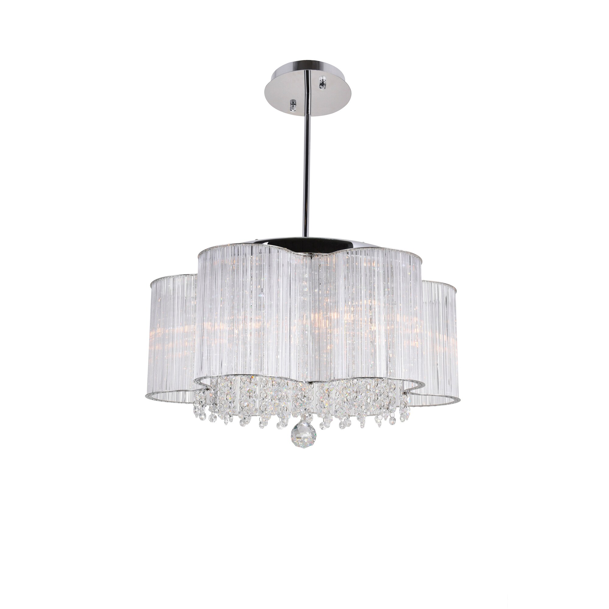 CWI Lighting 5319P20C Spring Morning 7-Light Chrome Traditional Damp Rated Chandelier