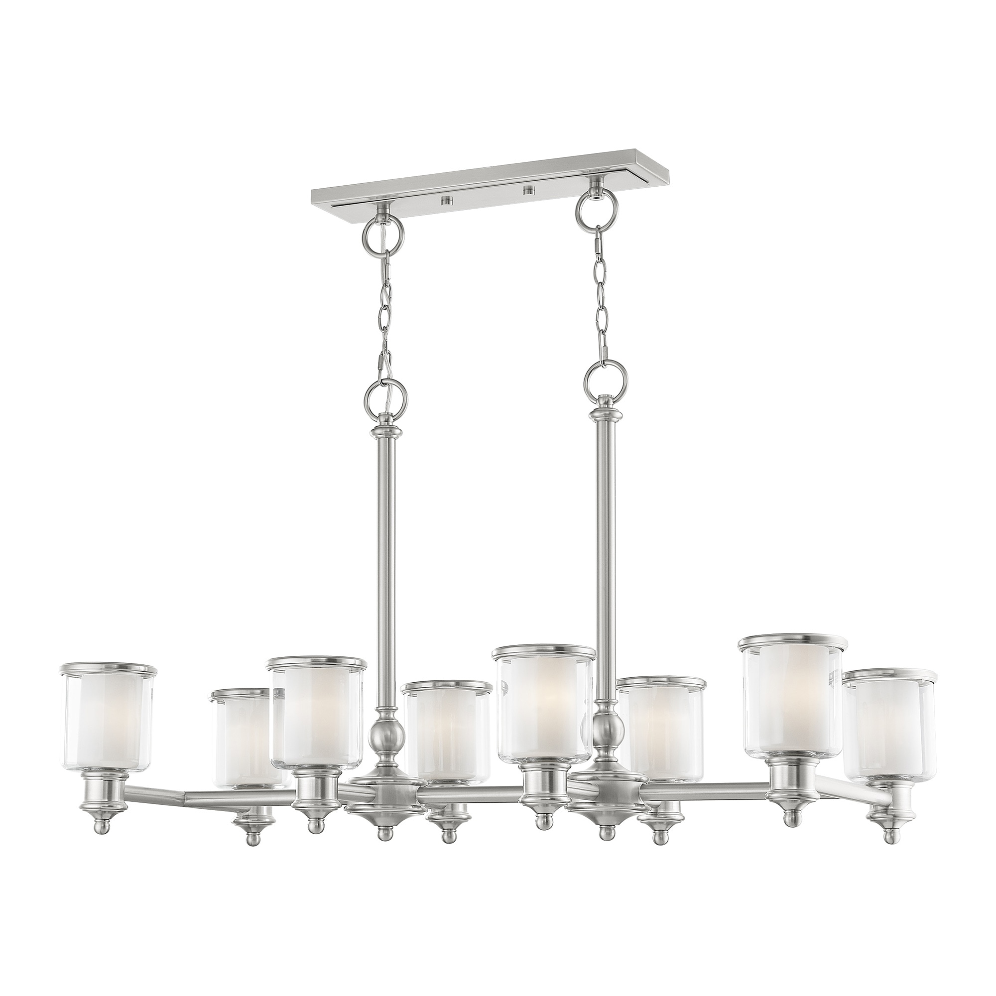 Livex Lighting 40208-91 Middlebush 8 -Light Brushed Nickel Transitional For Use in Bathrooms, Bedrooms, Dining Rooms, Foyers, Kitchens, Living Rooms Chandelier