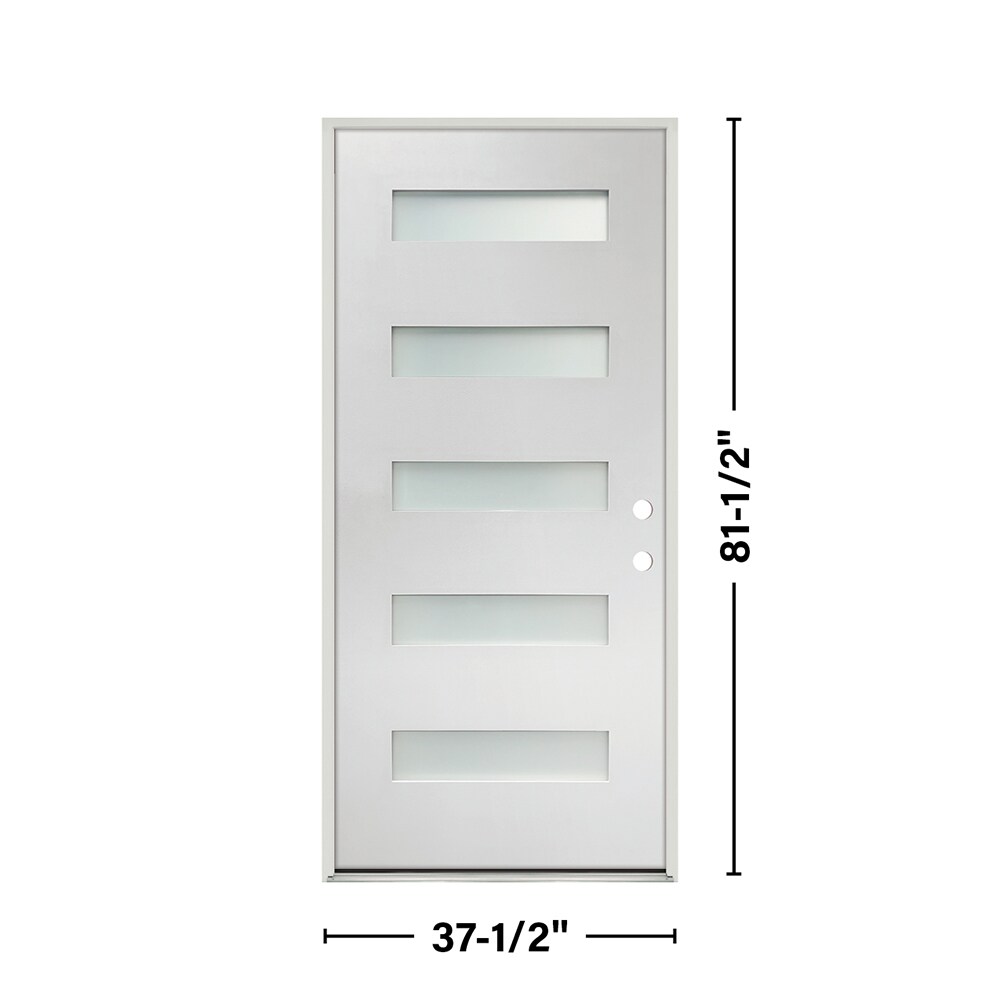 Greatview Doors 36-in x 80-in Wood 3/4 Lite Left-Hand Inswing Mahogany  Unfinished Prehung Single Front Door Solid Core