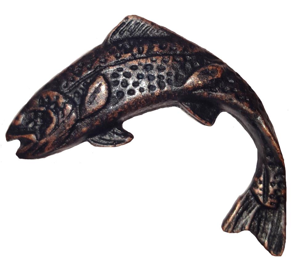Buck Snort Lodge Products Fish Oil Rubbed Bronze Novelty Rustic Cabinet Knob  at
