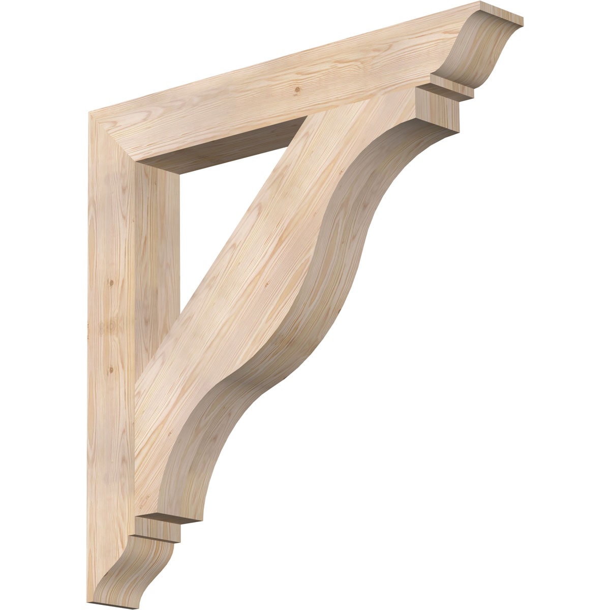 Ekena Millwork BKT06X42X42FST01SDF Funston traditional smooth 5-1/2-in x 42-in x 42-in Douglas fir Brown Wood Standard bracket