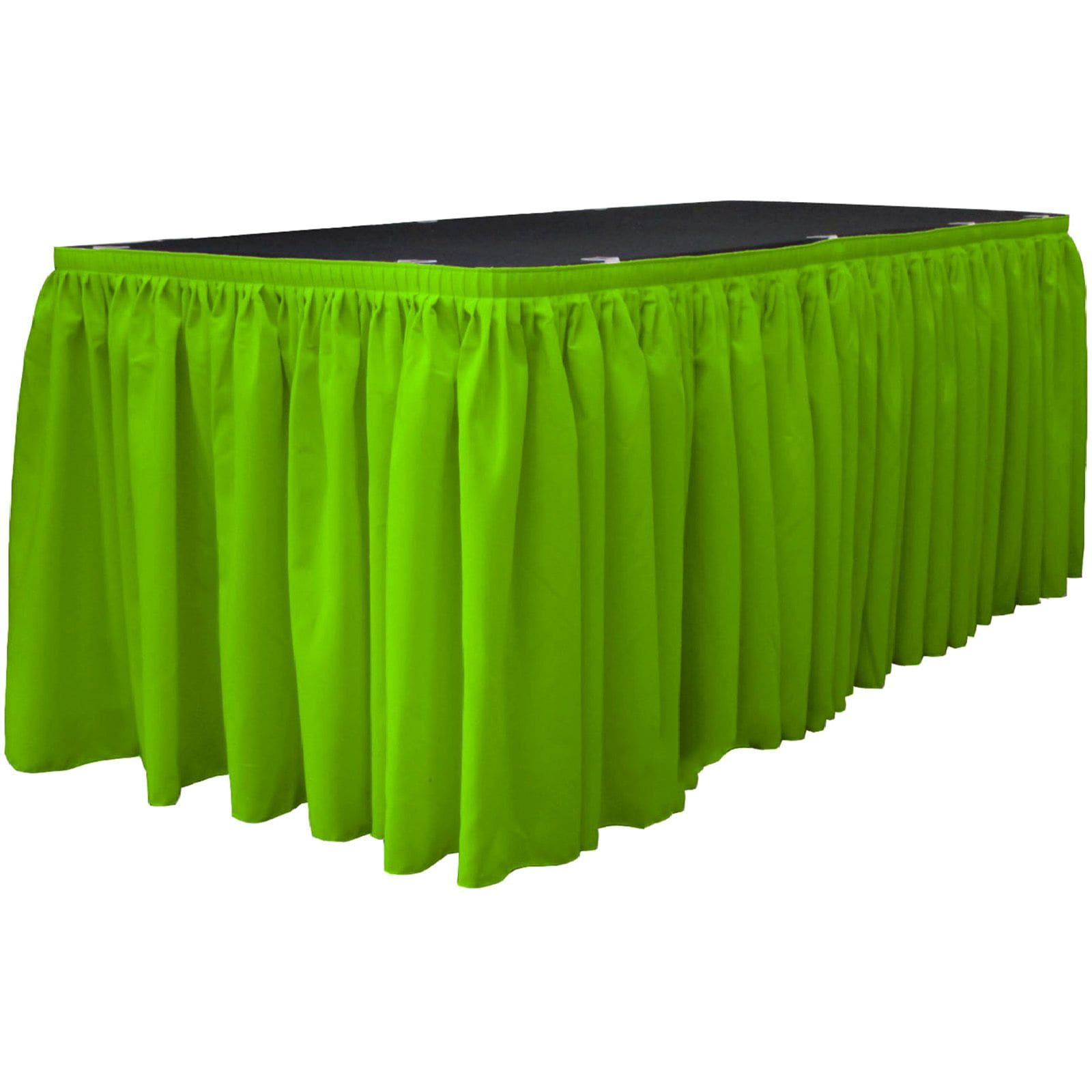 Slickblue Indoor Outdoor Event Setup Polyester Poplin Table Skirt with Hook and Loop Clips for Banquet Tables Multiple Size and Color Options