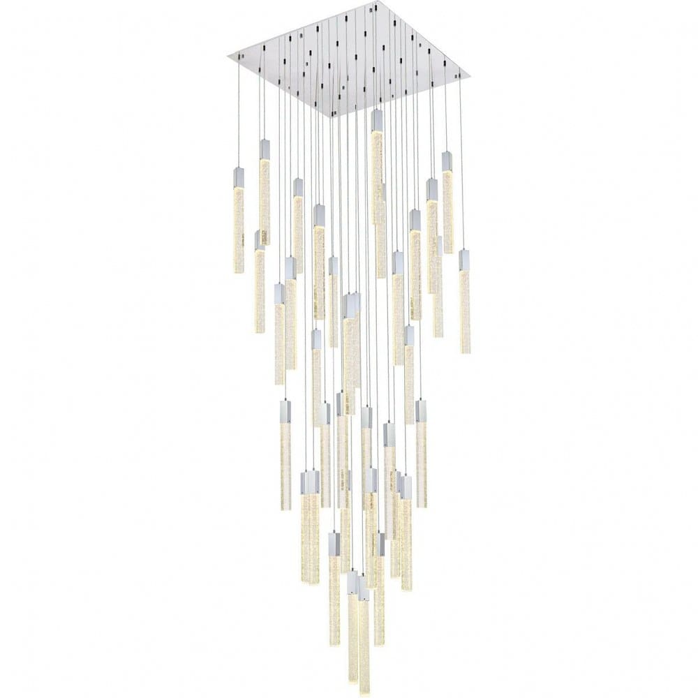 Elegant Lighting A-EL-2066G42C Weston 36 - Light Chrome Modern Halogen Crystal And Metal Pendant Light