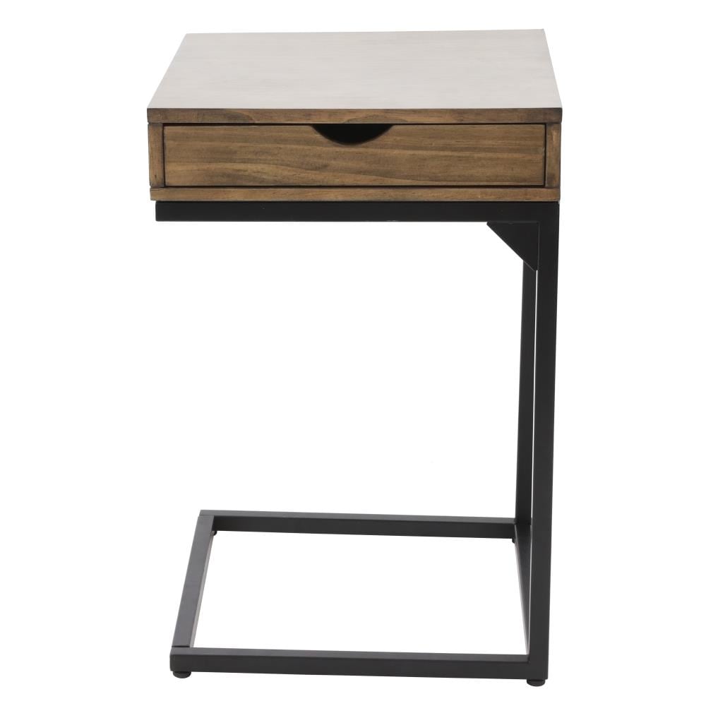 Decor Therapy FR8851 15.75-in W x 24.02-in H Walnut Composite Modern End Table with Storage Assembly Required
