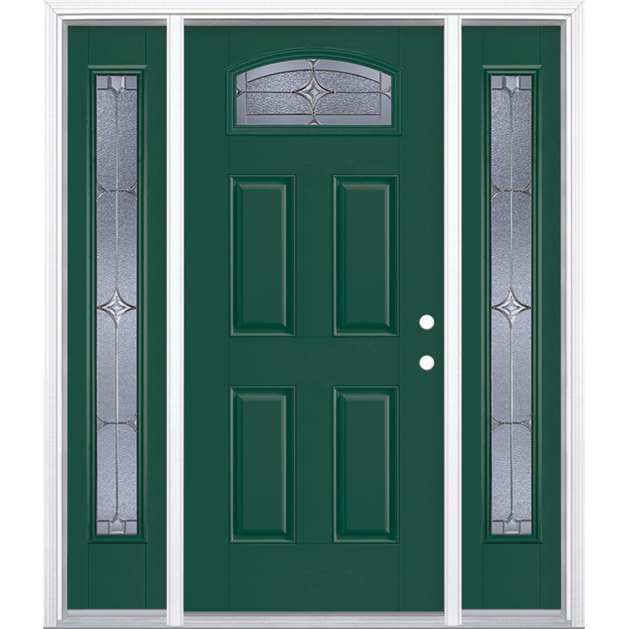 Masonite Astrid 64 In X 80 In Fiberglass 1 4 Lite Left Hand Inswing Evergreen Painted Prehung