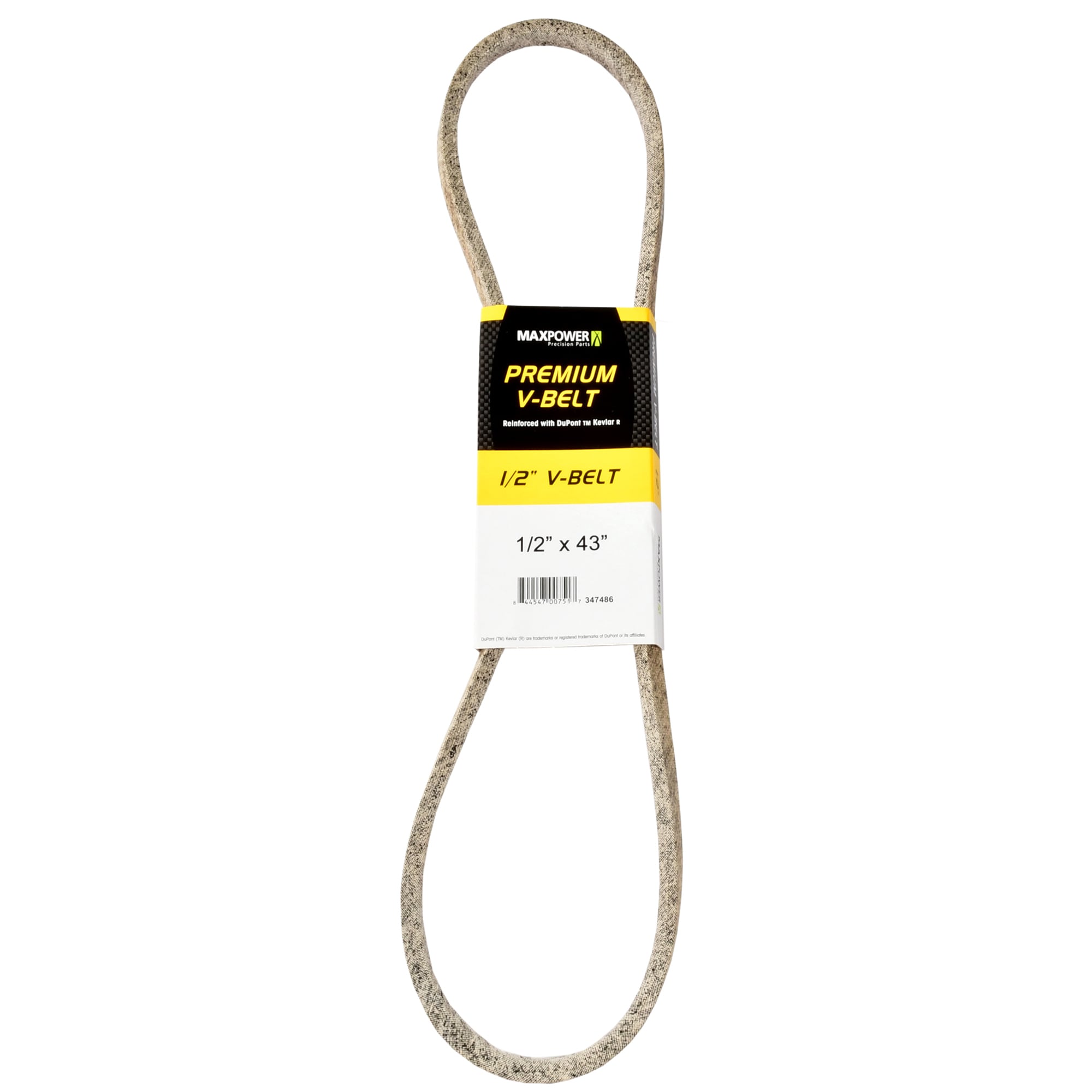 MaxPower 347486 1/2-in x 43-in V-belt, Riding Mower/Tractors, Replaces OEM Part Number Universal