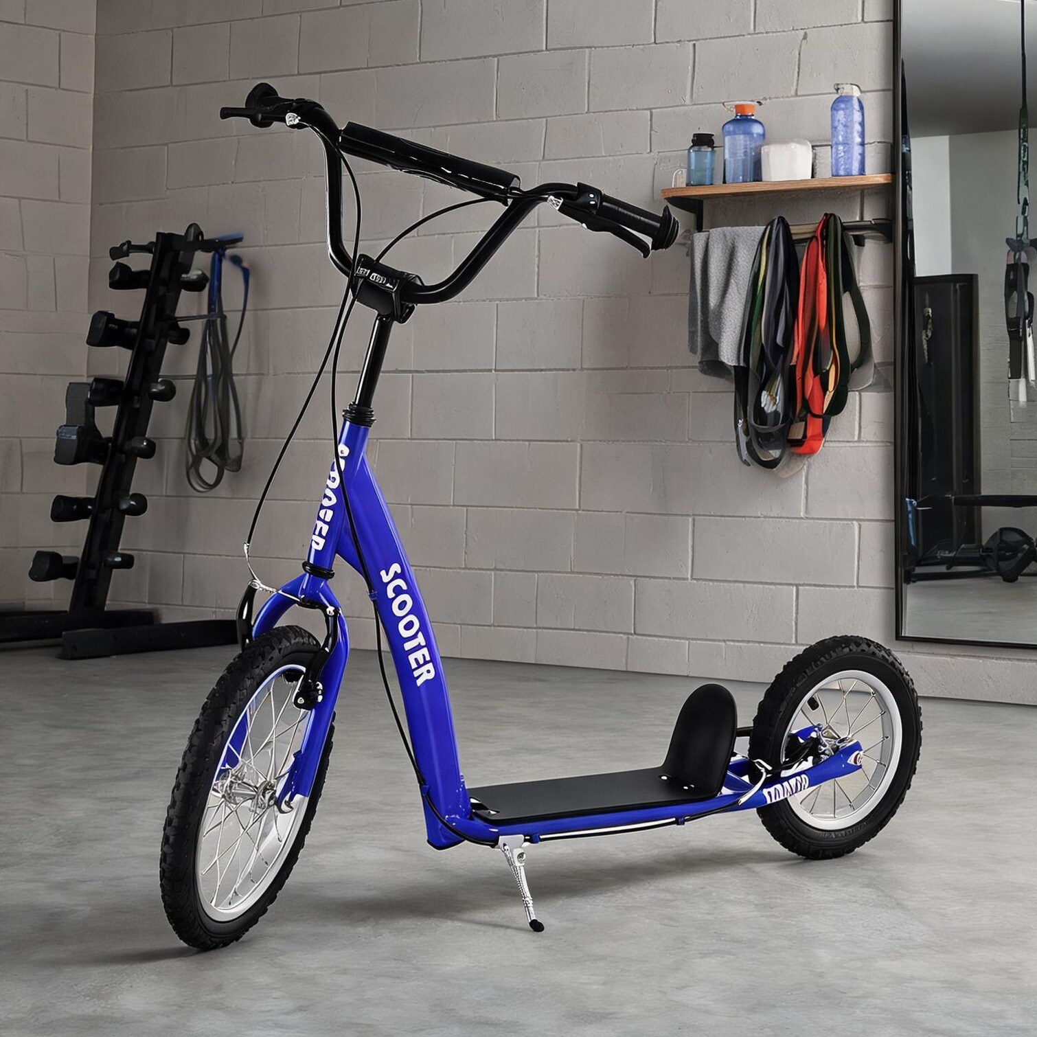 Naturefalls Adjustable Design Kids Scooters in Blue 135.3 x 57.8 x 88.3 in with Practical Control