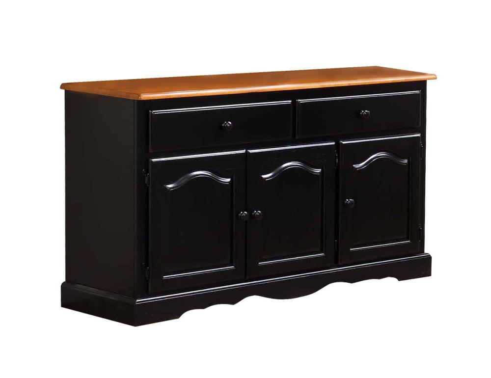 Sunset Trading DLU-22-BUF-BCH Black cherry selections Distressed Antique Black and Cherry Oak Kitchen Hutch