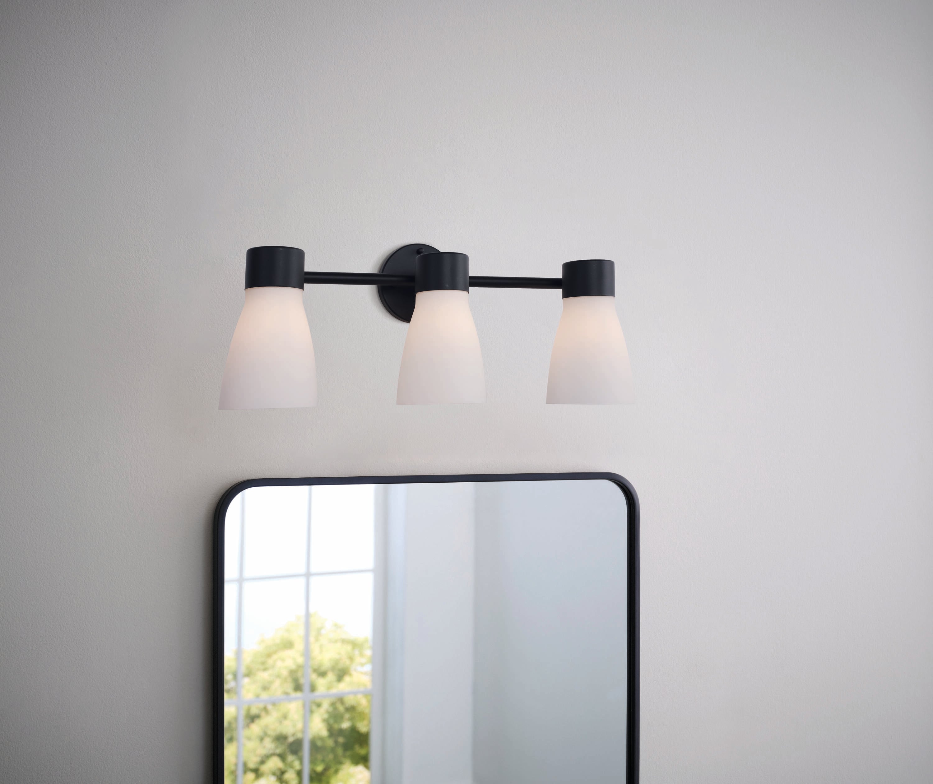 Origin 21 KXF1303AX-01 BK Elleson 22-in 3 -Light Matte Black Modern/contemporary Vanity light