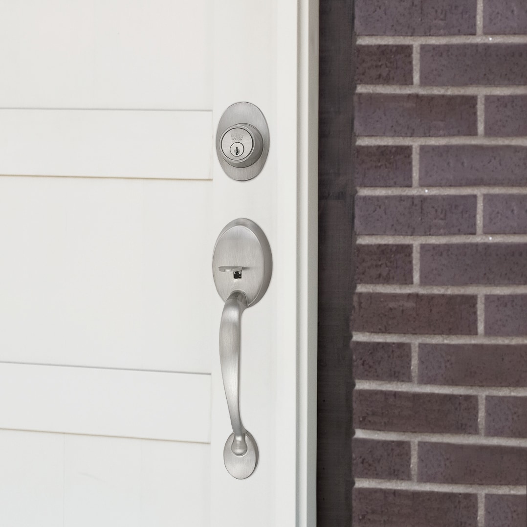 Design House Coventry Satin Nickel Keyed Entry Door Handleset with Accent Lever 783514 Sansujyuku sansujyuku.com