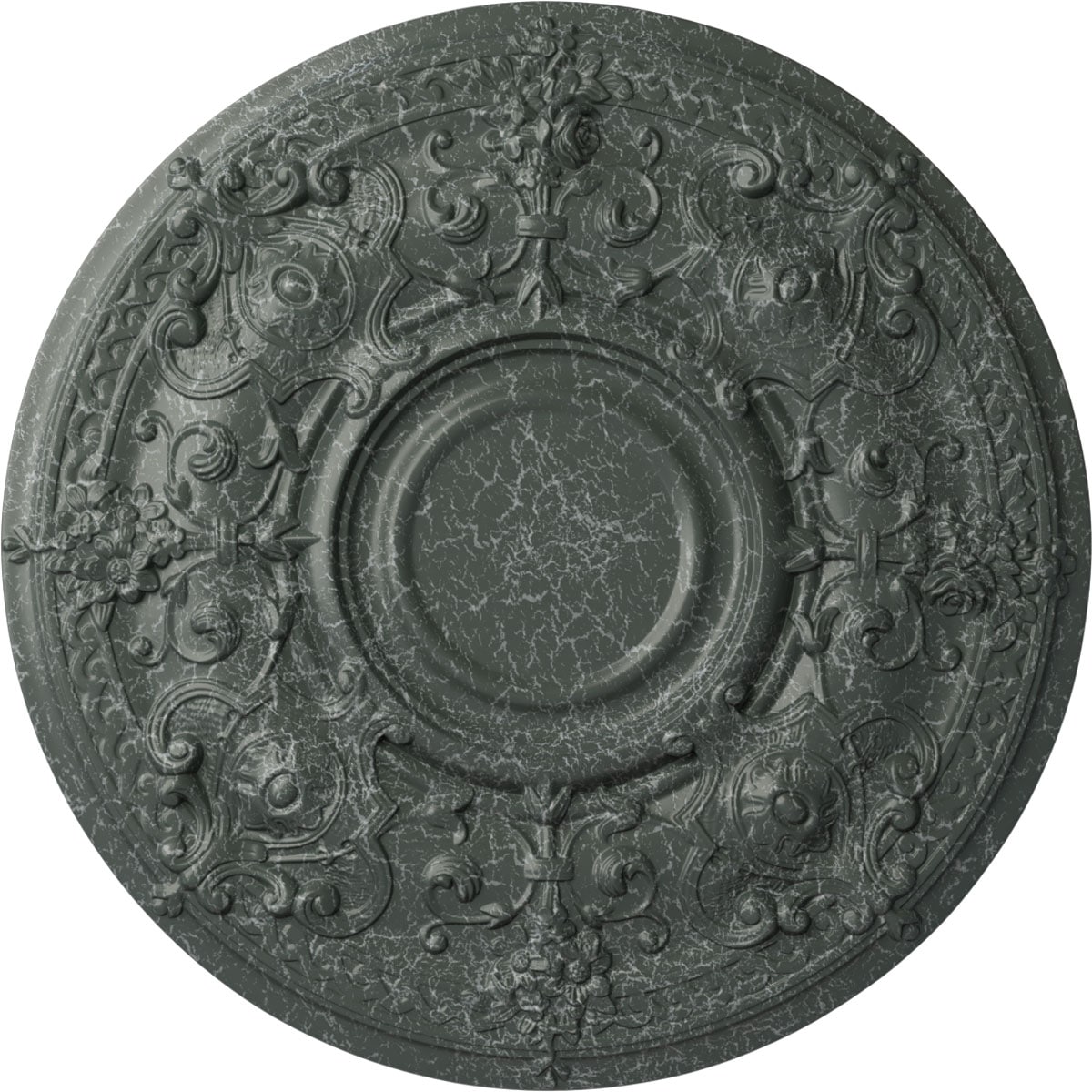 Ekena Millwork CM28OSAGC Oslo 28.125-in W x 28.125-in L Athenian Green Crackle Polyurethane Ceiling Medallion