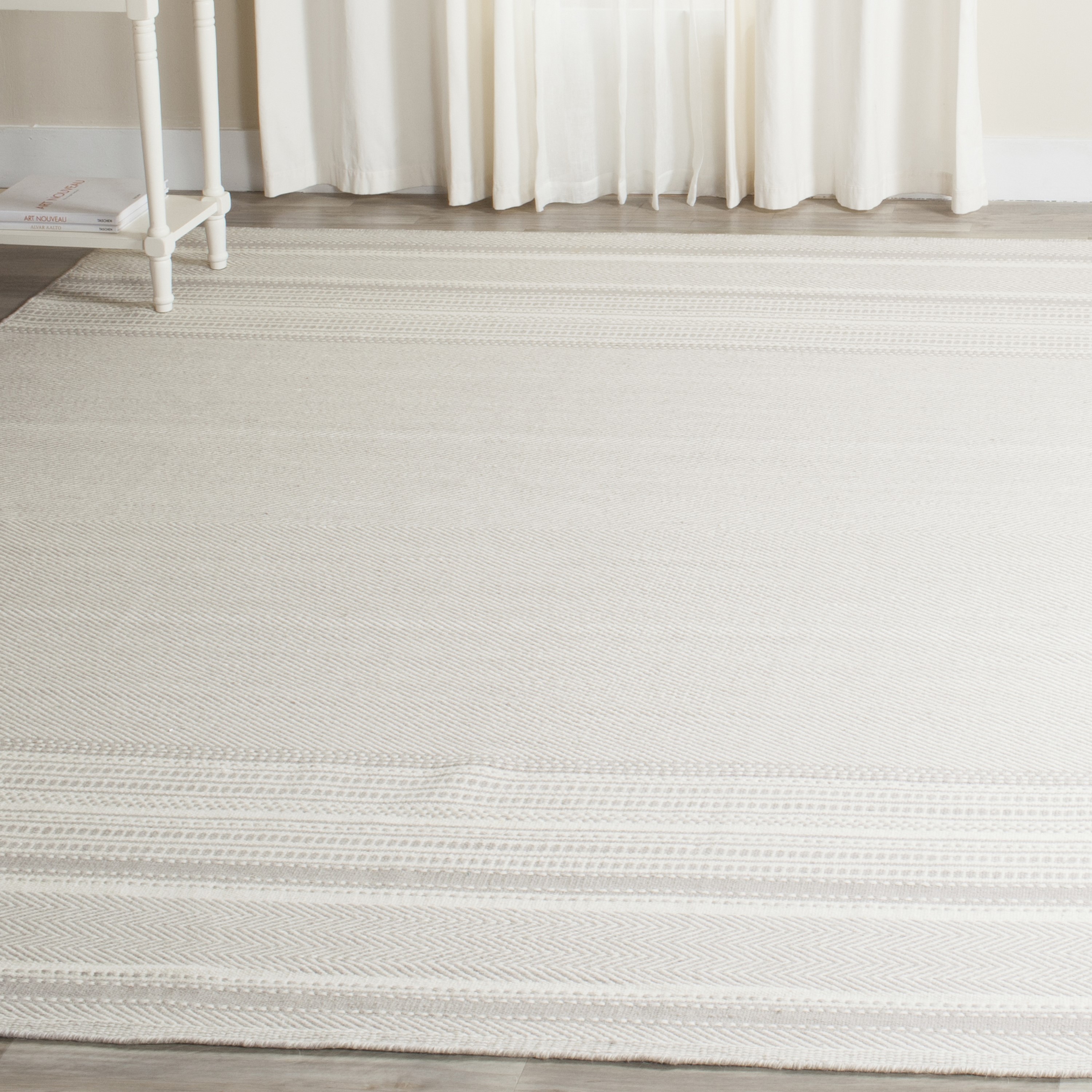 Safavieh KLM419B-10 Kilim Diya 10 x 14 (ft) Wool Gray/Ivory Rectangular Indoor Stripe Oriental Area rug